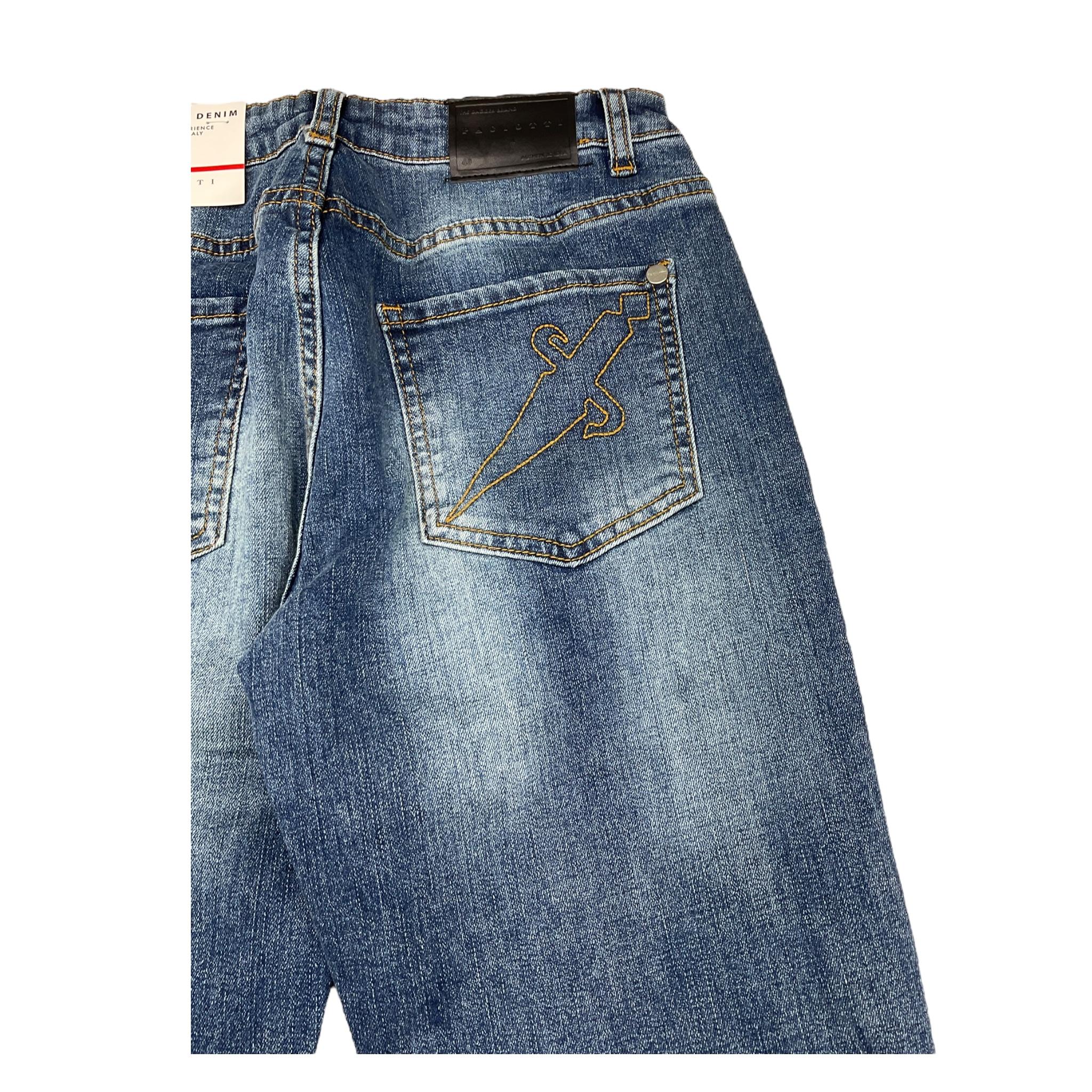 CESARE PACIOTTI jeans tinta unita con girovita regolabile Blu per Bambino PTP5366J BLU CESARE PACIOTTI 