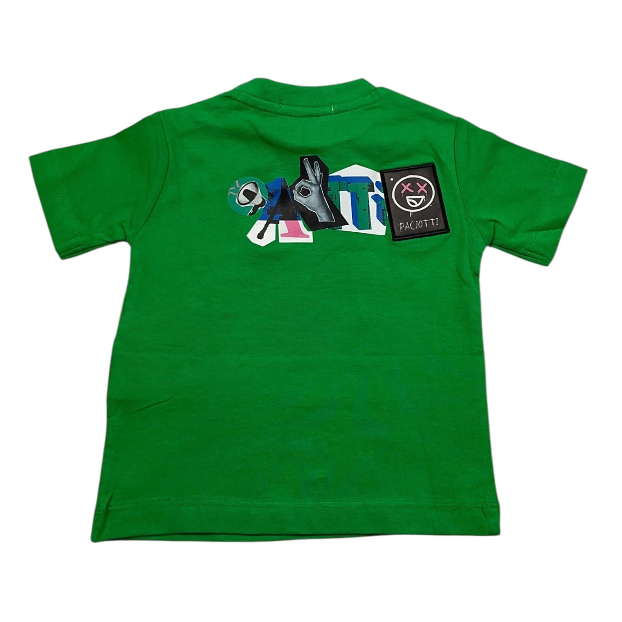 Cesare Paciotti T-Shirt Girocollo Tinta Unita con Stampa per Neonato TSP5105BX VERDE CESARE PACIOTTI 