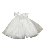 Le Bebe' Abito Cerimonia tinta unita con Tulle Bianco per Neonata LBG5201 BIANCO LE BEBE' 