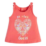 Guess Canotta Girocollo Tinta Unita con Stampa per Neonata K3GI06K6YW0 FUXIA GUESS 