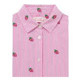 Saint Barth Camicia Bicolore con Fantasia A Righe per Bambina BRIG003 BIANCO/ROSA SAINT BARTH 