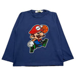 MOUSSE shirt girocollo tinta unita con stampa mario Blu per Bambino HKTL368N BLU MOUSSE 