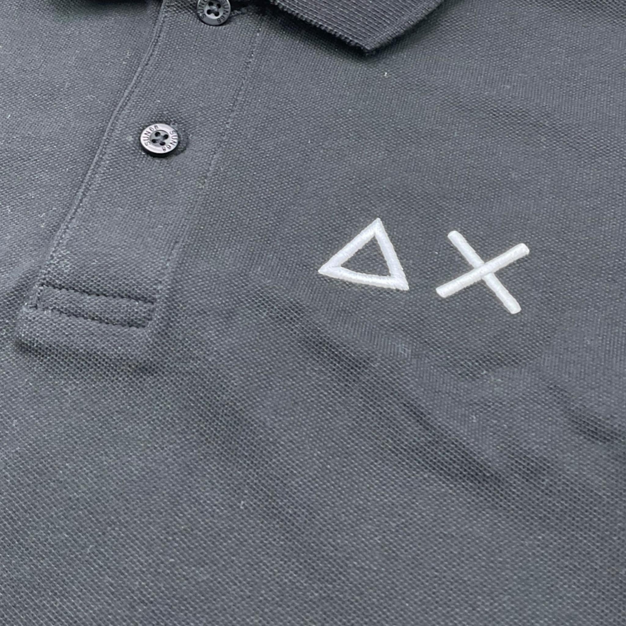 Sun68 Polo Mezza Manica Tinta Unita con Stampa per Bambino CPA35313 NERO SUN68 