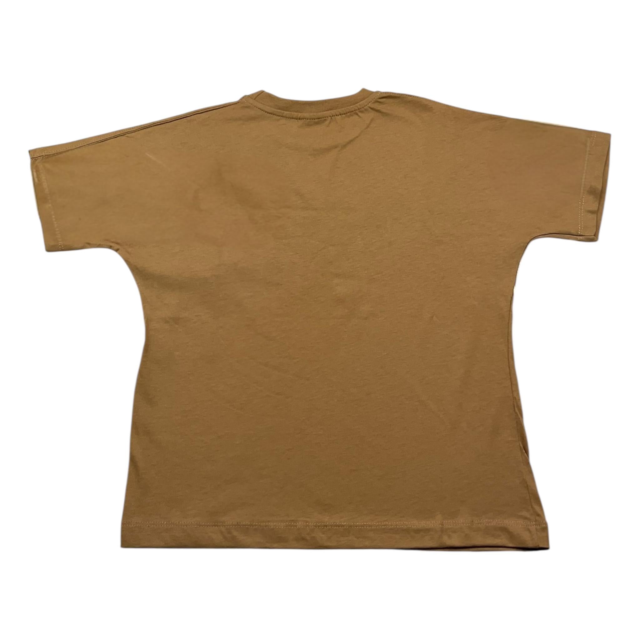 DISCLAIMER t-shirt girocollo tinta unita con stampa in contrasto Beige per Bambino 24IDK58227 BEIGE DISCLAIMER 