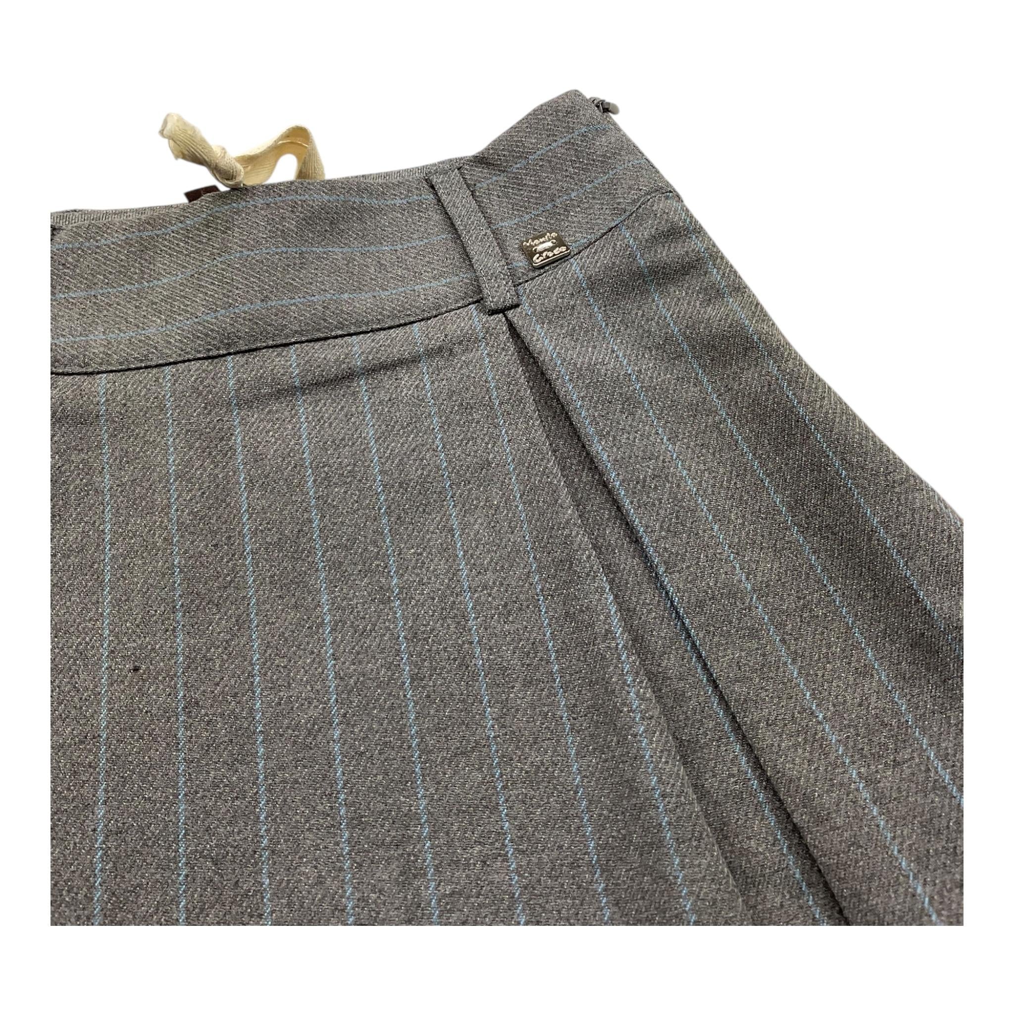 MANILA GRACE gonna tinta unita con fantasia a righe Grigio per Bambina MFBF24G223 GRIGIO MANILA GRACE 