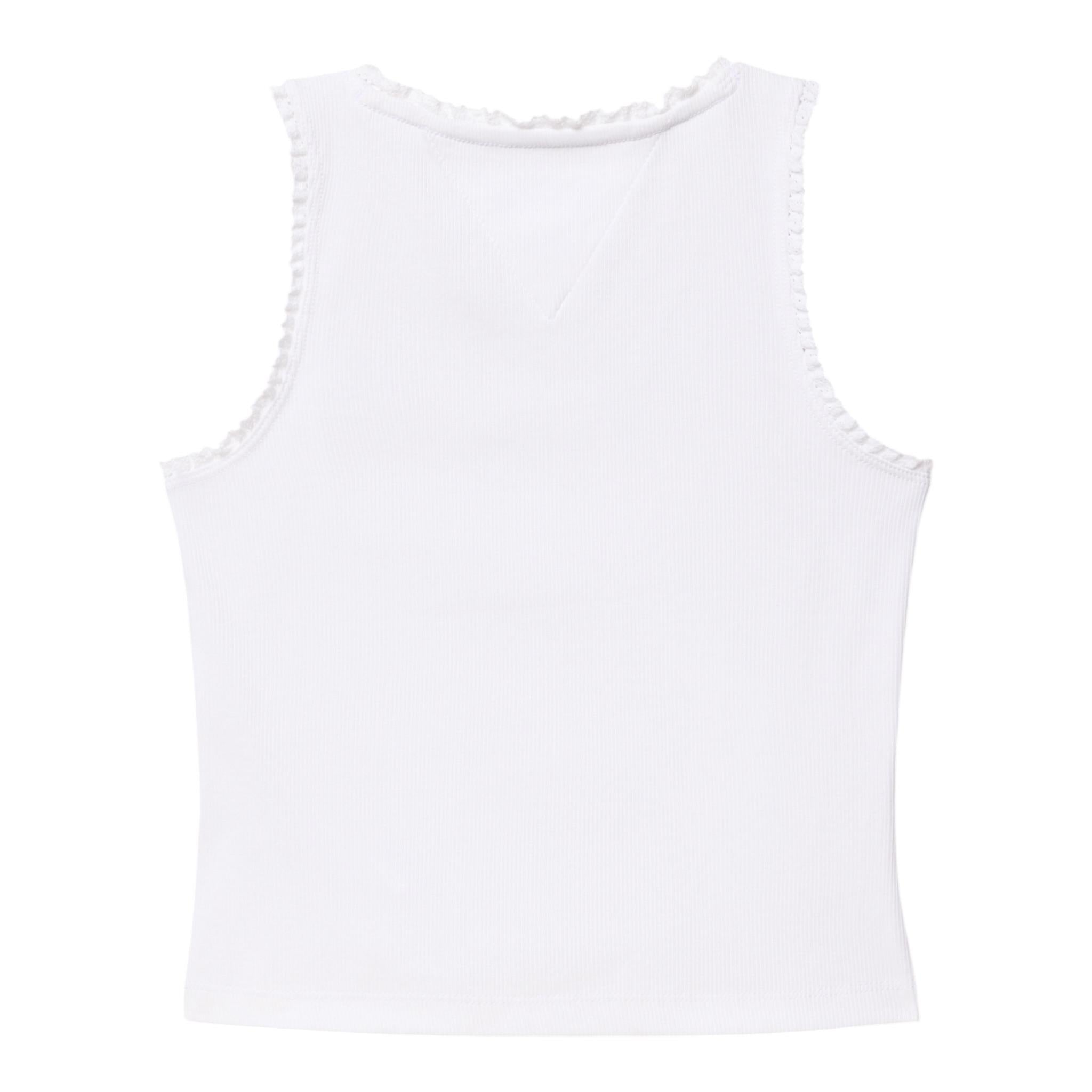 Tommy Hilfiger Canotta Tinta Unita con Ricami per Bambina KG0KG08588X BIANCO TOMMY HILFIGER 