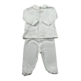 Le Bebe Completo 2 Pezzi Shirt-Ghettina Tinta Unita per Neonata LBF5594 BIANCO LE BEBE 