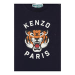 Kenzo T-Shirt Girocollo Tinta Unita con Stampa per Neonato K60977 BLU KENZO 