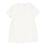 Dou Dou Abito Girocollo Tinta Unita con Applicazioni per Bambina DW1A91X PANNA DOU DOU 