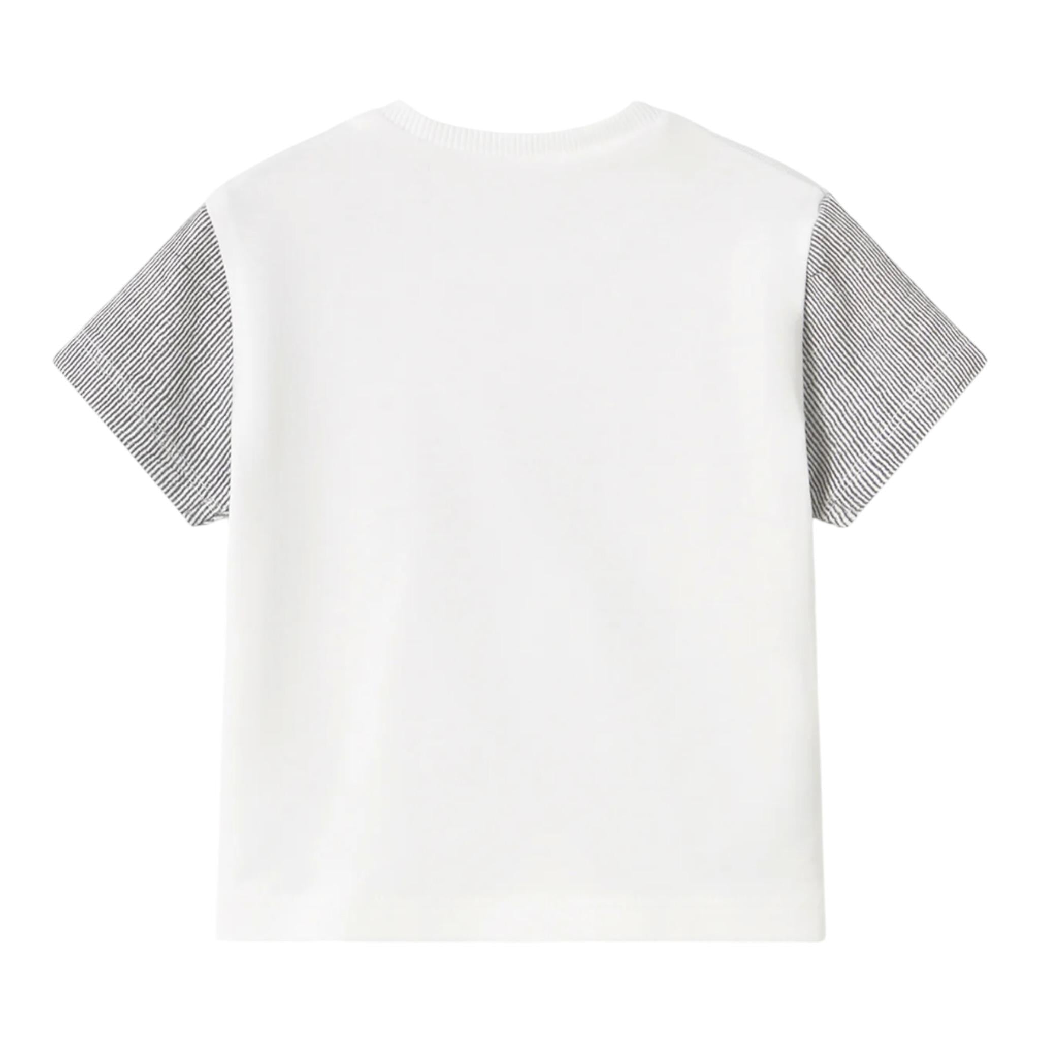 Mayoral T-Shirt Girocollo tinta unita con Stampa In Contrasto Bianco per Neonato 1037X BIANCO MAYORAL 