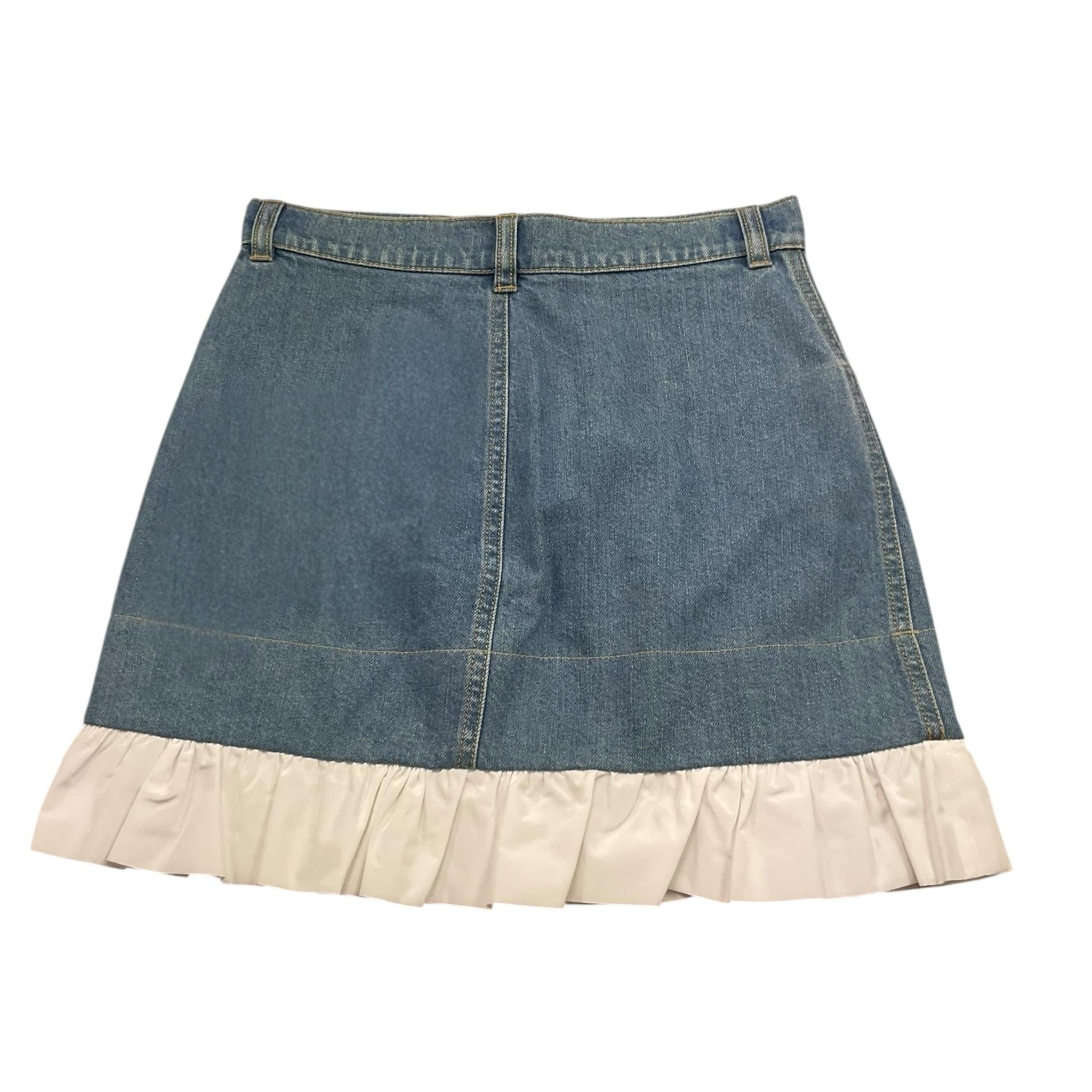 Elisabetta Franchi Gonna In Denim Tinta Unita con Balze per Bambina EFGO183 AZZURRO ELISABETTA FRANCHI 