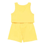 Moschino Completo 2 Pezzi Top-Short Tinta Unita per Bambina HDG01D GIALLO MOSCHINO 