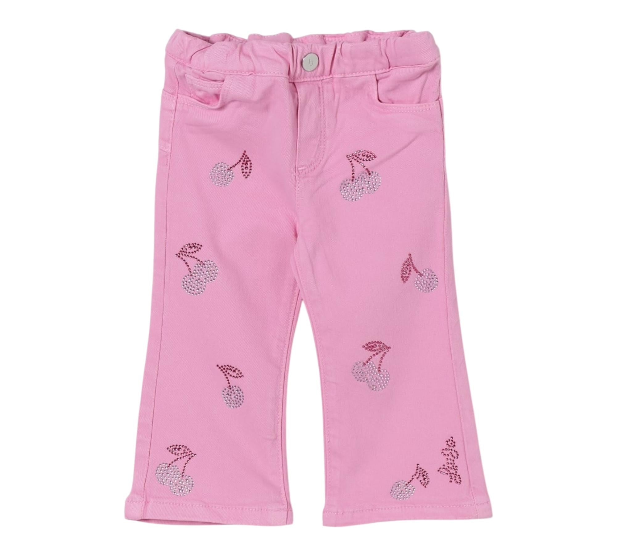 Liu Jo Pantalone Tinta Unita con Elastic In Vita E Brillantini per Neonata HA5070X ROSA LIU JO 