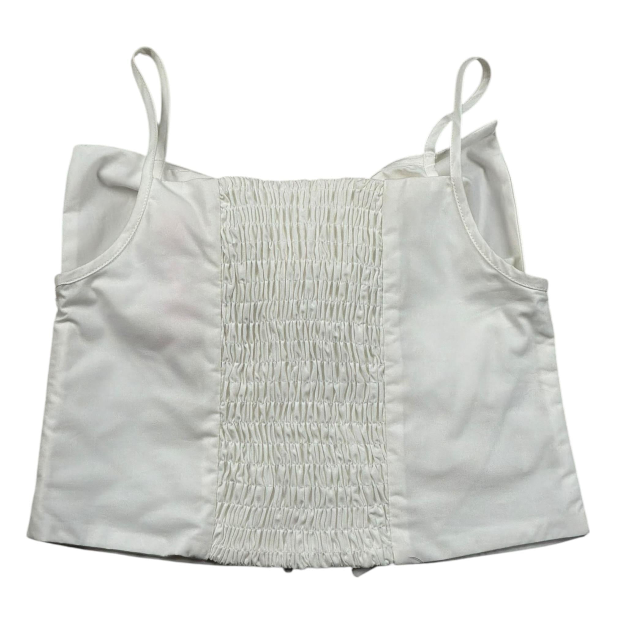 Vicolo Top Bretelline Tinta Unita con Fiocco per Bambina 3146TOP00317XX BIANCO VICOLO 