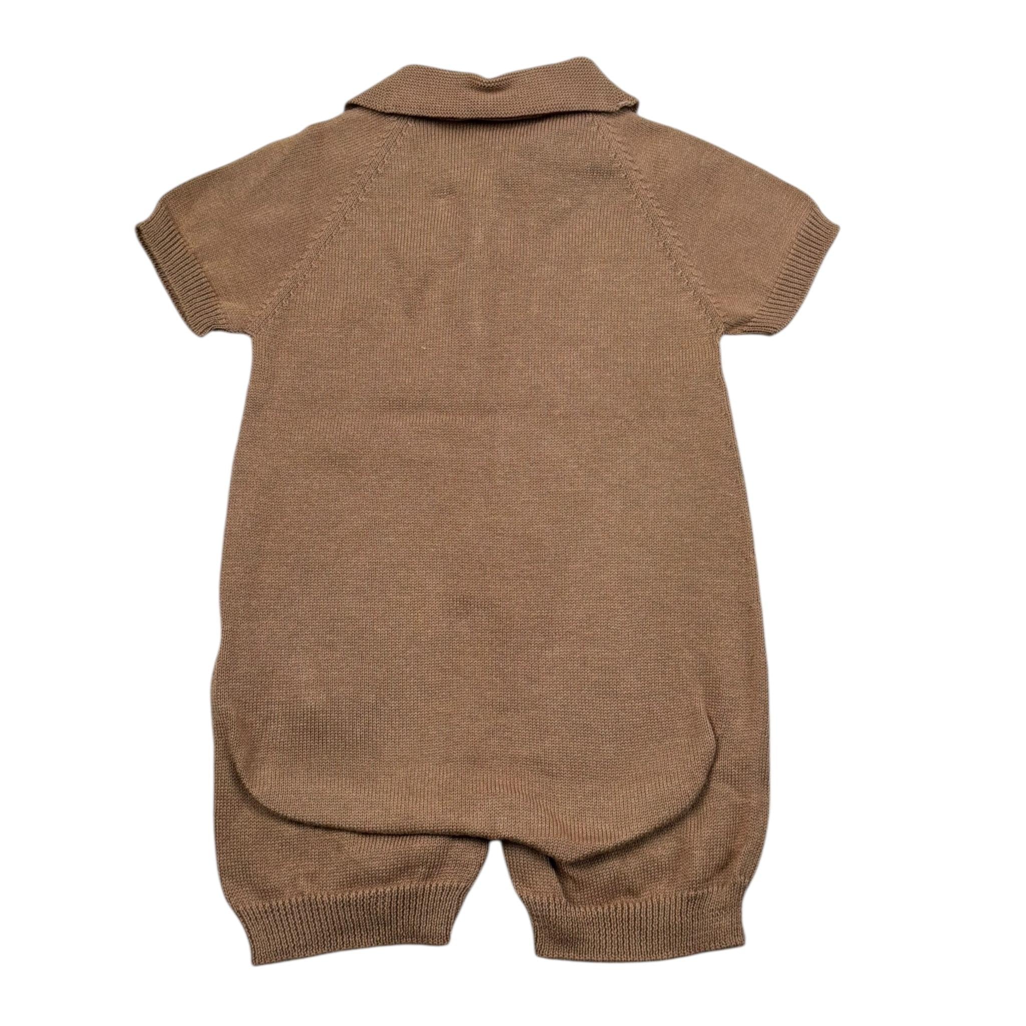 Wedoble Pagliaccetto Mezza Manica Tinta Unita per Neonato V2404305D MARRONE WEDOBLE 