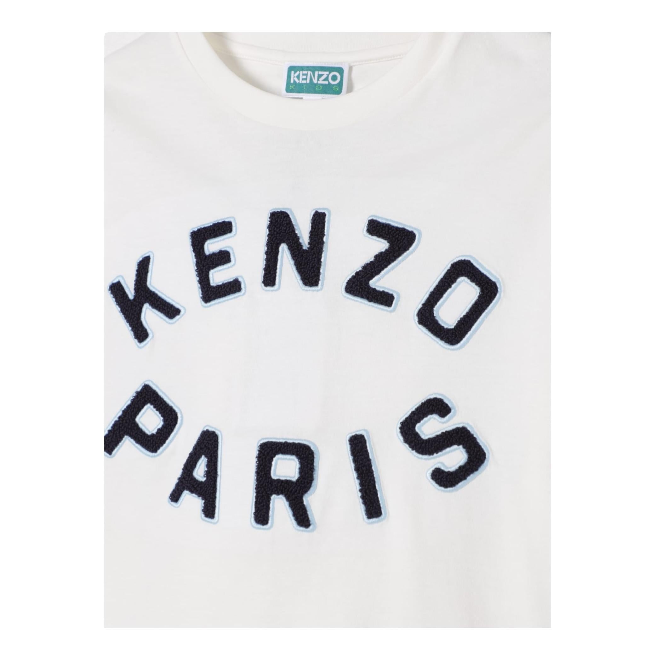 Kenzo T.Shirt Girocollo Tinta Unita con Logo per Neonato K61163N BIANCO KENZO 
