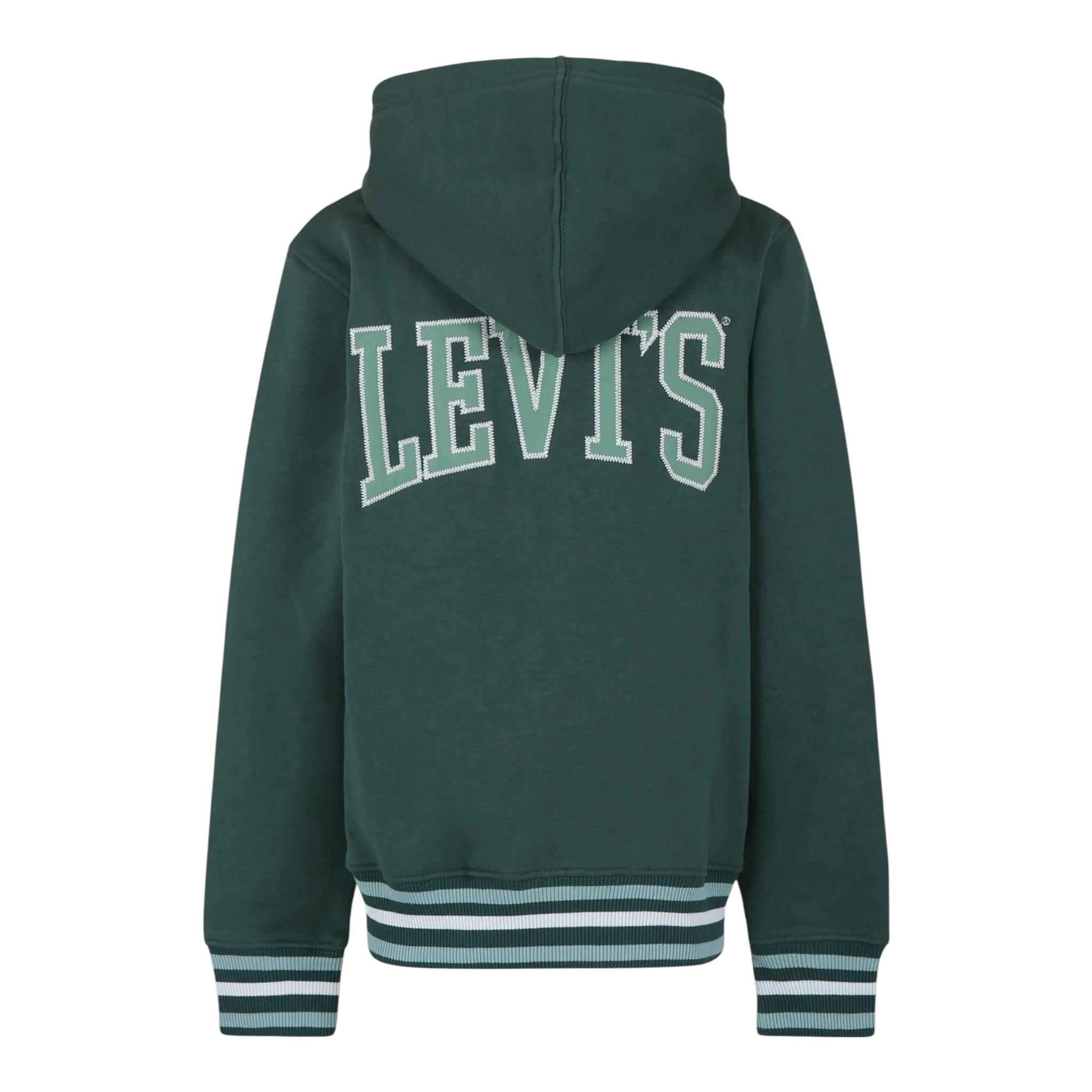 LEVIS felpa con zip e cappuccio tinta unita Verde per Bambino 9EL158 VERDE LEVIS 