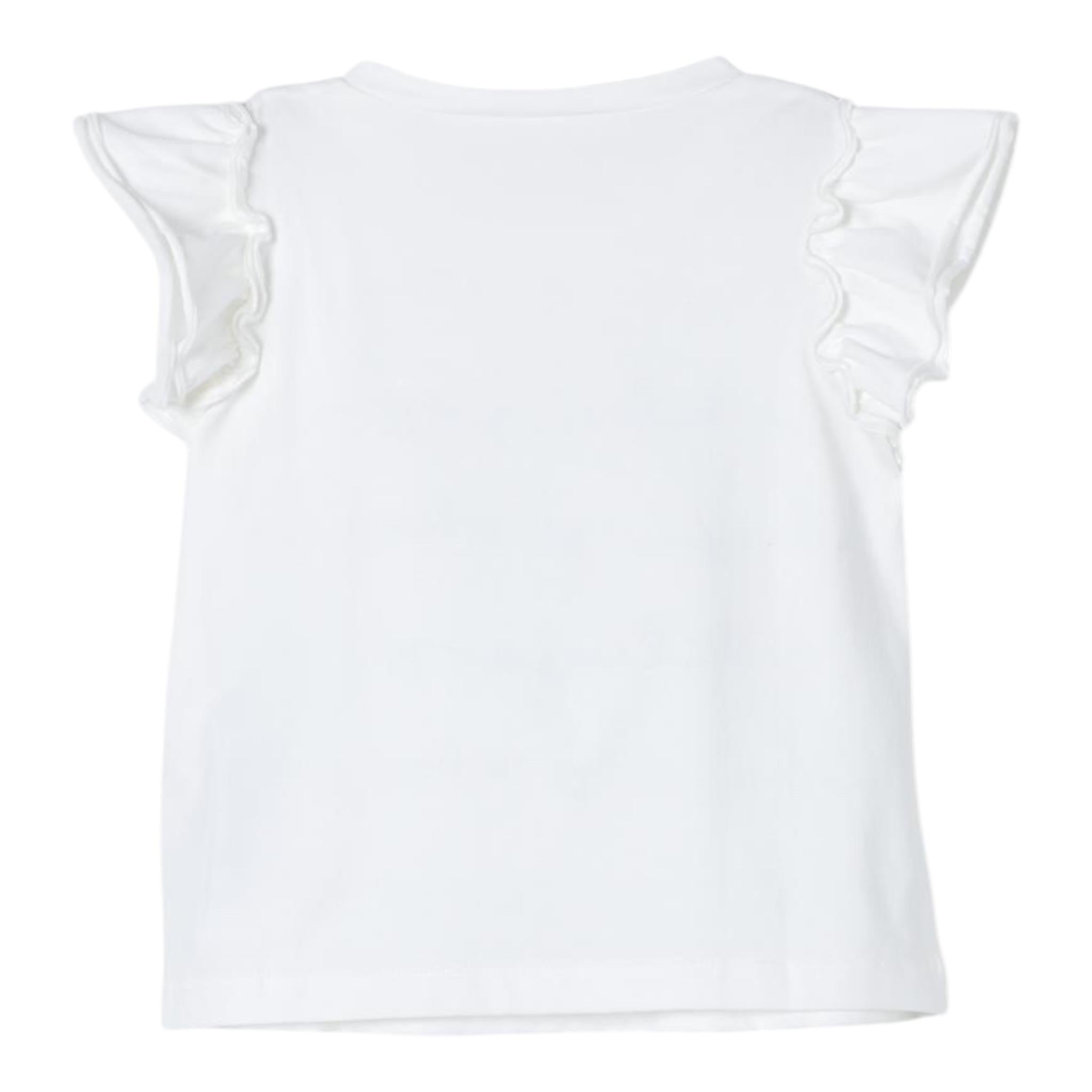 Liu Jo T-Shirt Girocollo Tinta Unita con Brillantini per Bambina KA4048JX BIANCO LIU JO 