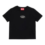 DIESEL t-shirt girocollo con logo brillantini Nero per Bambina J01953 NERO DIESEL 