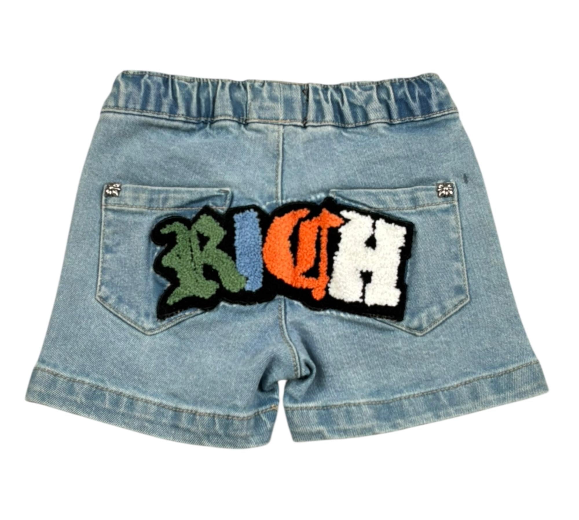 John Richmond Bermuda In Denim Tinta Unita con Elastico Invita per Neonato RIP26107FE AZZURRO JOHN RICHMOND 