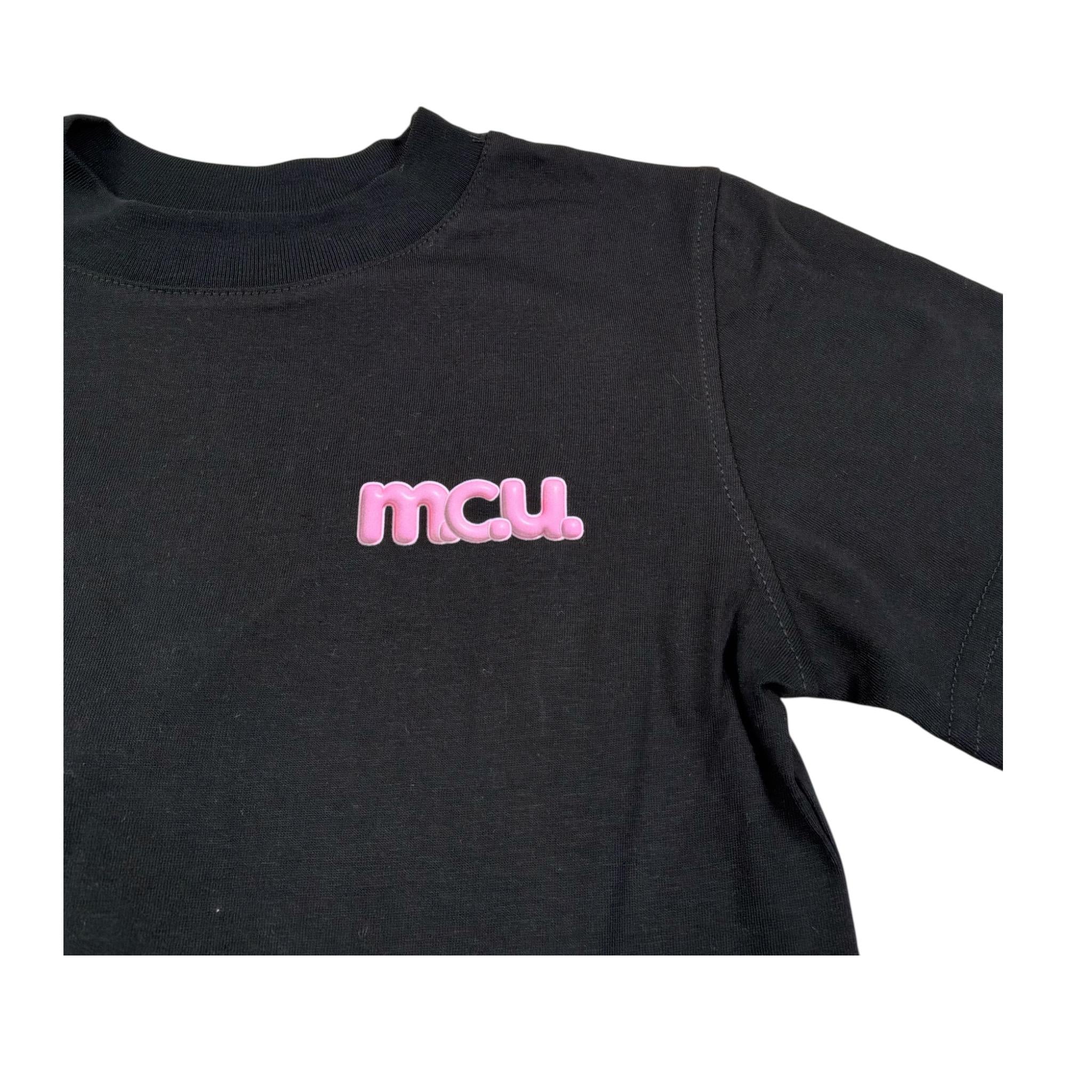 Mcu T-Shirt Girocollo tinta unita con Stampa Nero per Bambina MCU0126 NERO MCU 