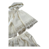 Granlei Completo 3 Pezzi Abito-Coulotte-Cappello per Neonata 125265 AVORIO GRANLEI 