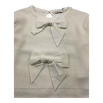 M+E' maglia girocollo tinta unita con fiocchi Panna per Bambina UE1471 PANNA M+E' 