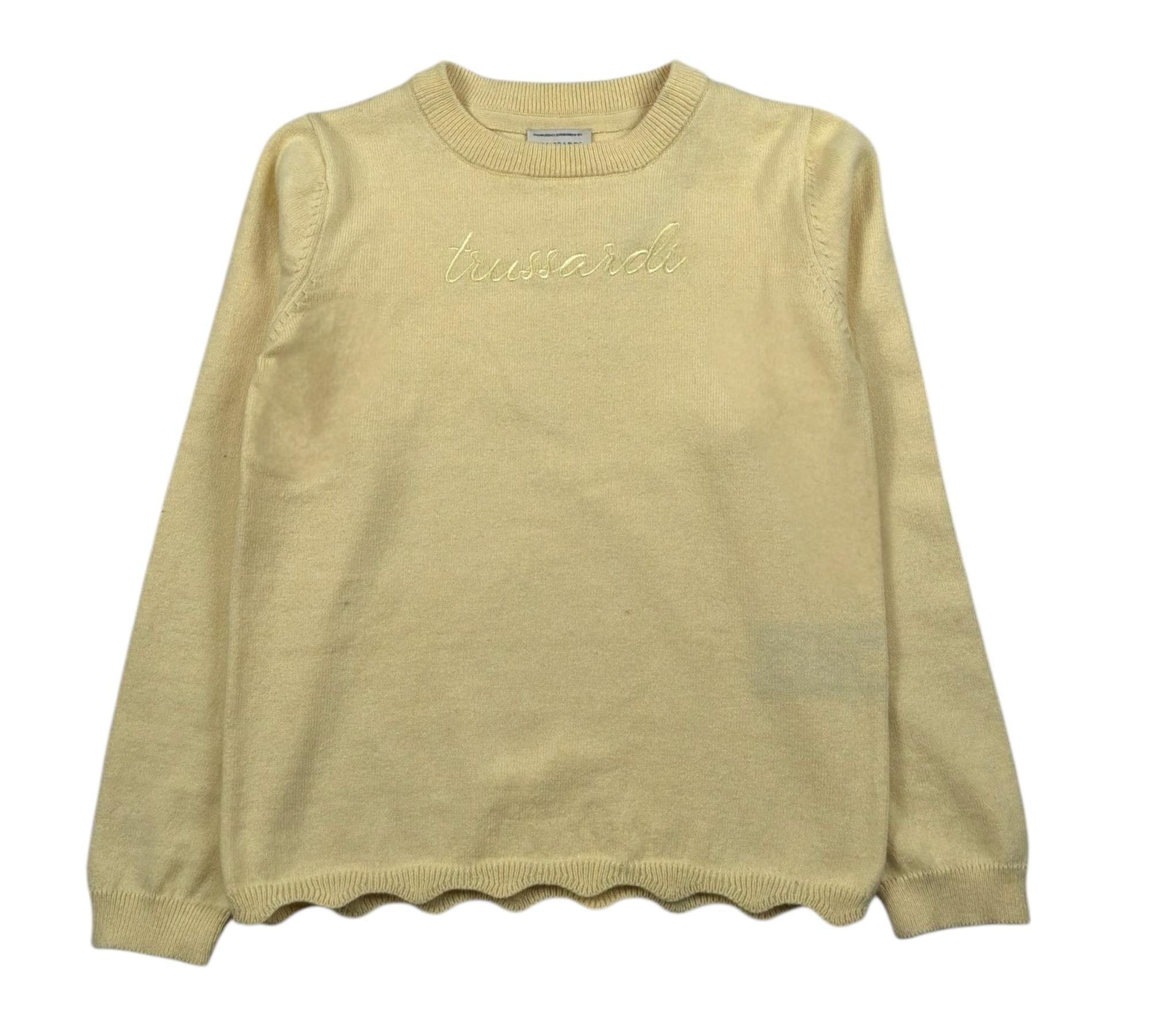Trussardi Maglia Girocollo Tinta Unita con Logo per Bambina TGP26030MA GIALLO TRUSSARDI 