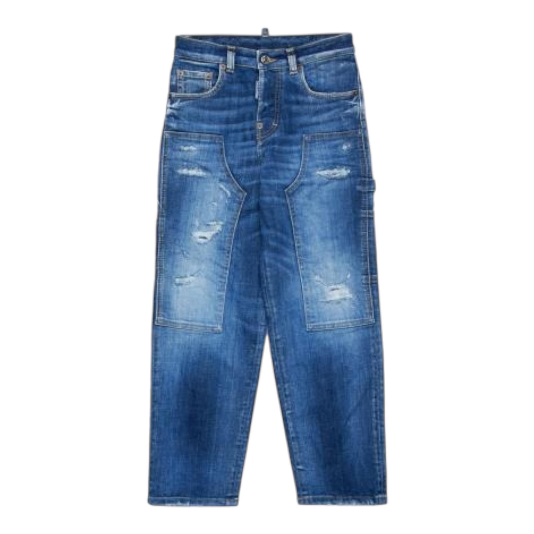 DSQUARED2 jeans tinta unita con strappi Blu per Bambino DQ2636 BLU DSQUARED2 