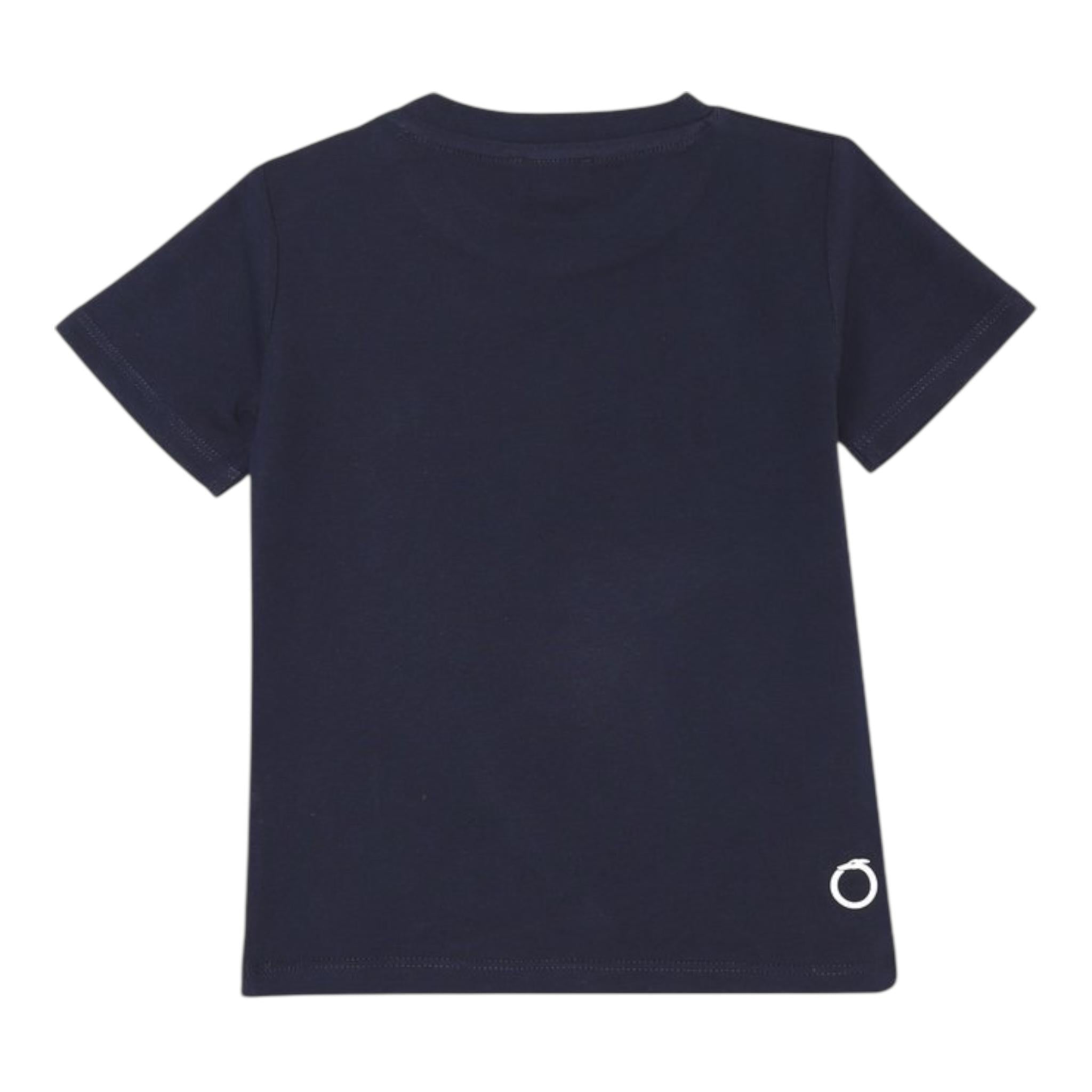 Trussardi T-Shirt Girocollo Tinta Unita con Stampa per Neonato TIP250111TS BLU TRUSSARDI 