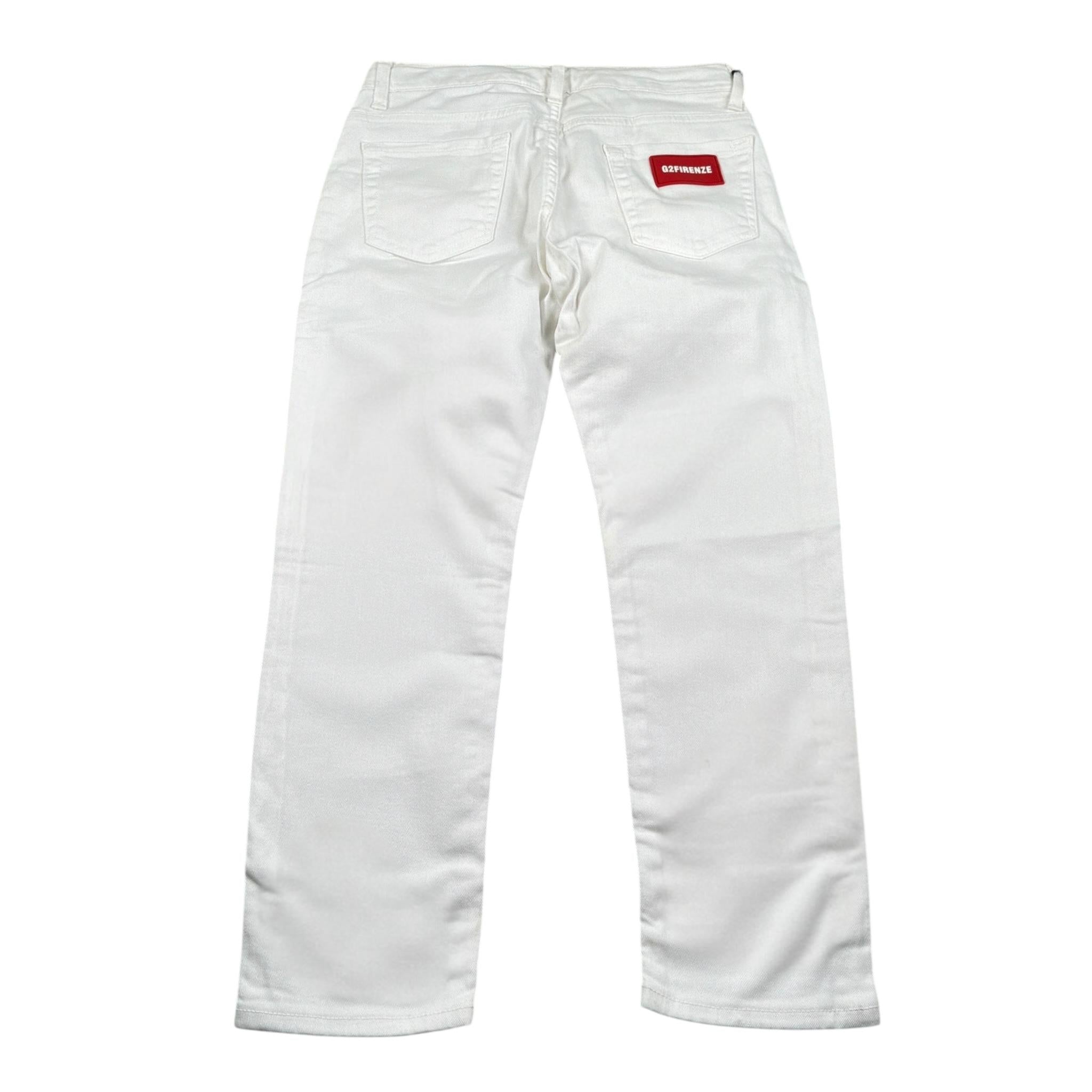 G2Firenze Jeans tinta unita con Girovita Regolabile Bianco per Bambino DENIM BIANCO G2FIRENZE 