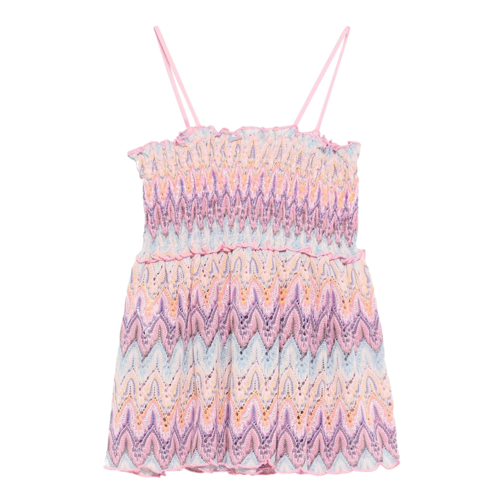 Saint Barth Top Bretelline Stampa Fantasia Traforato per Bambina RACHELT ROSA SAINT BARTH 