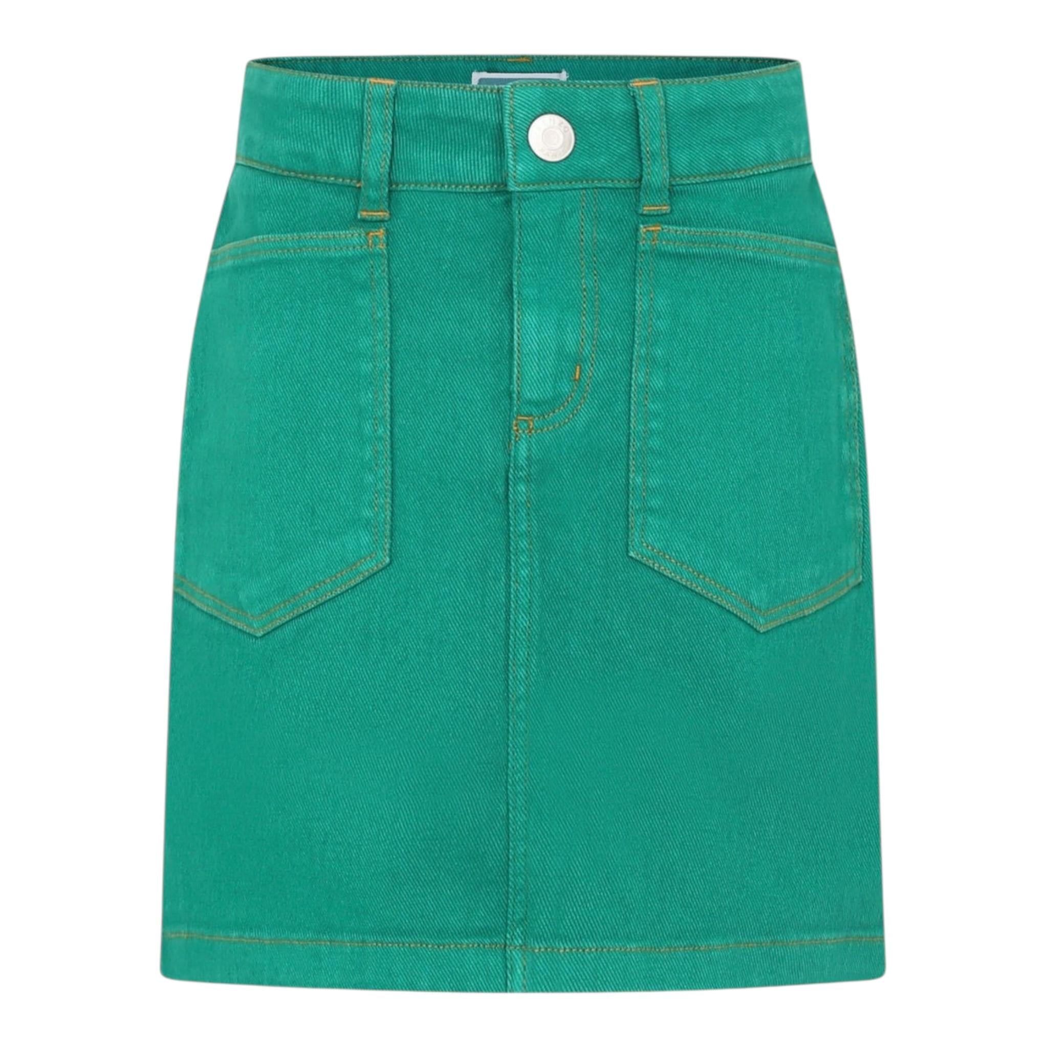 Kenzo Gonna Tinta Unita con Girovita Regolabile per Bambina K60908 VERDE KENZO 