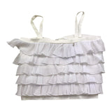 Met Top Tinta Unita con Rouches per Bambina ME291 BIANCO MET 