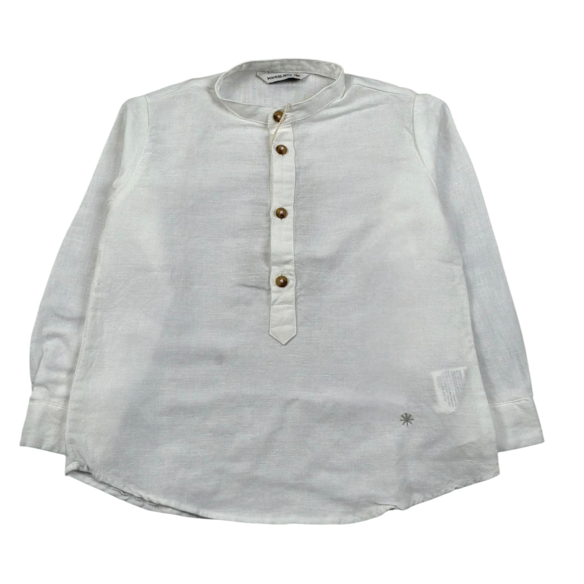 Manuel Ritz Camicia Manica Lunga tinta unita Collo Coreano Panna per Bambino MR2217J PANNA MANUEL RITZ 