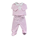 Le Bebe Completo 2 Pezzi Shirt-Ghettina Tinta Unita per Neonata LBG6298 ROSA LE BEBE 