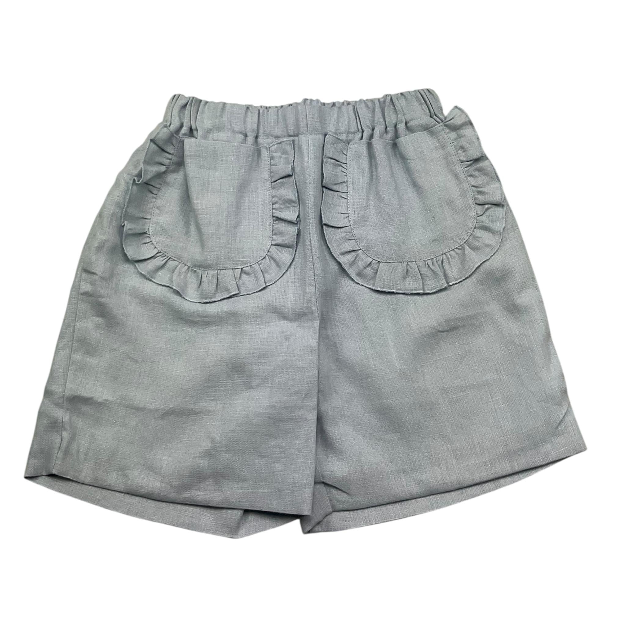 La Stupenderia Short Tinta Unita con Elastico In Vita per Bambina TJBR74 AZZURRO LA STUPENDERIA 