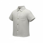 Saint Barth Camicia Tinta Unita con Logo per Bambino LINENNN BEIGE SAINT BARTH 