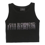 John Richmond Canotta Tinta Unita con Brillantini per Bambina RGP25204CN NERO JOHN RICHMOND 