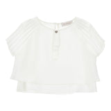 Monnalisa Camicia Mezza Manica Tinta Unita per Bambina 79E610X BIANCO MONNALISA 