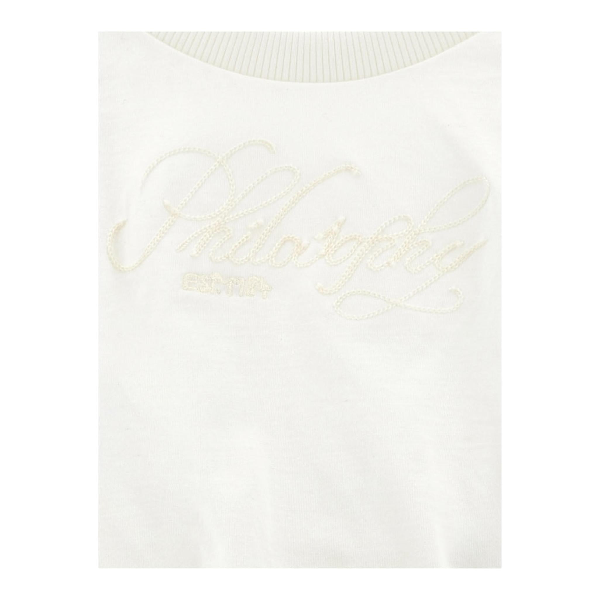Philosophy Felpa Girocollo Tinta Unita Giromanica per Bambina I9E608X BIANCO PHILOSOPHY 