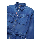 DSQUARED2 tuta intera in denim tinta unita con bottoni Blu per Bambina DQ2553 BLU DSQUARED2 