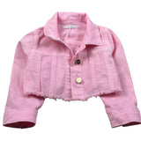 M+E' Giubbino In Denim tinta unita Rosa per Bambina UE1695 ROSA M+E' 