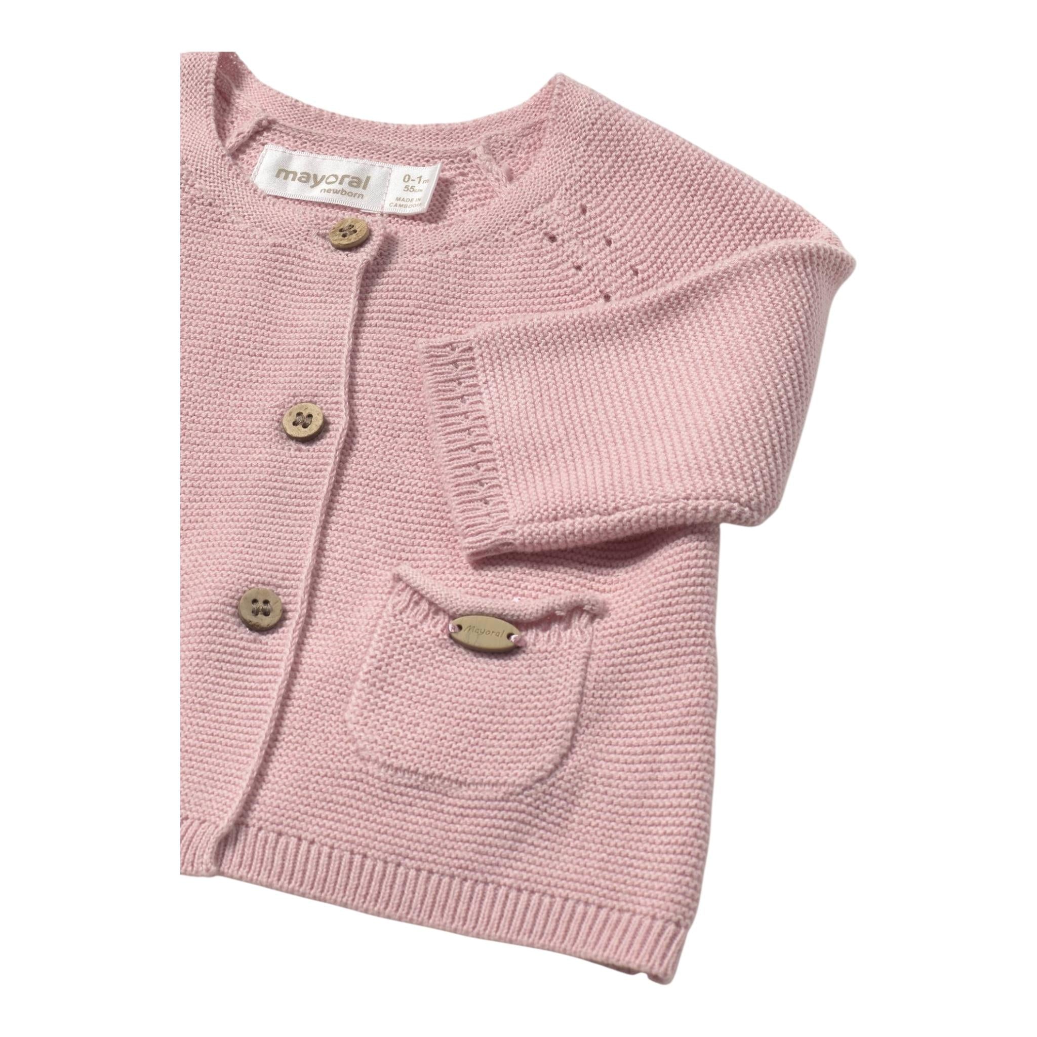 Mayoral Cardigan Tinta Unita Traforato per Neonata 1307 ROSA MAYORAL 