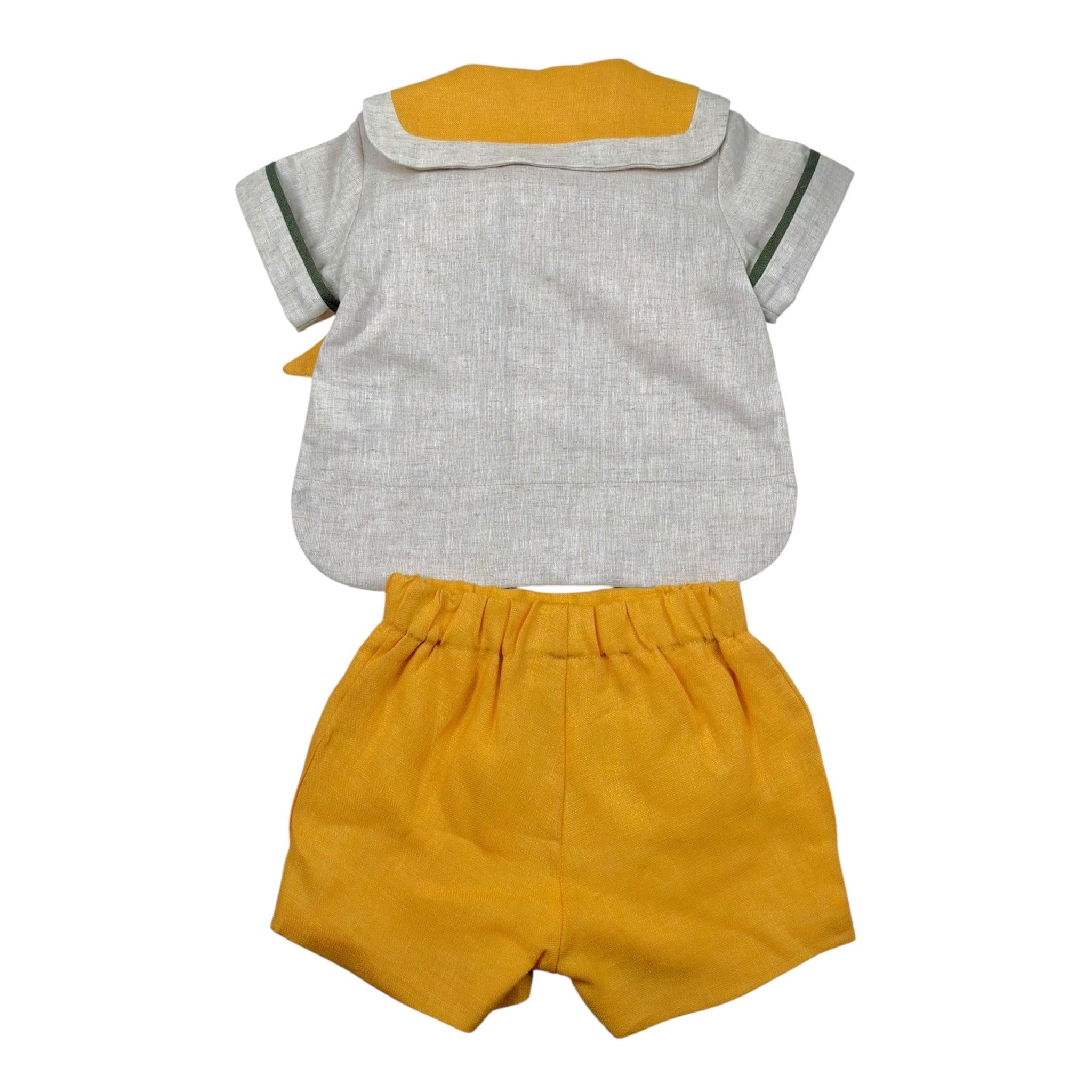 La Stupenderia Completo 2 Pezzi Camicia-Bermuda Bicolore per Neonato TBCT51X GIALLO/BEIGE LA STUPENDERIA 