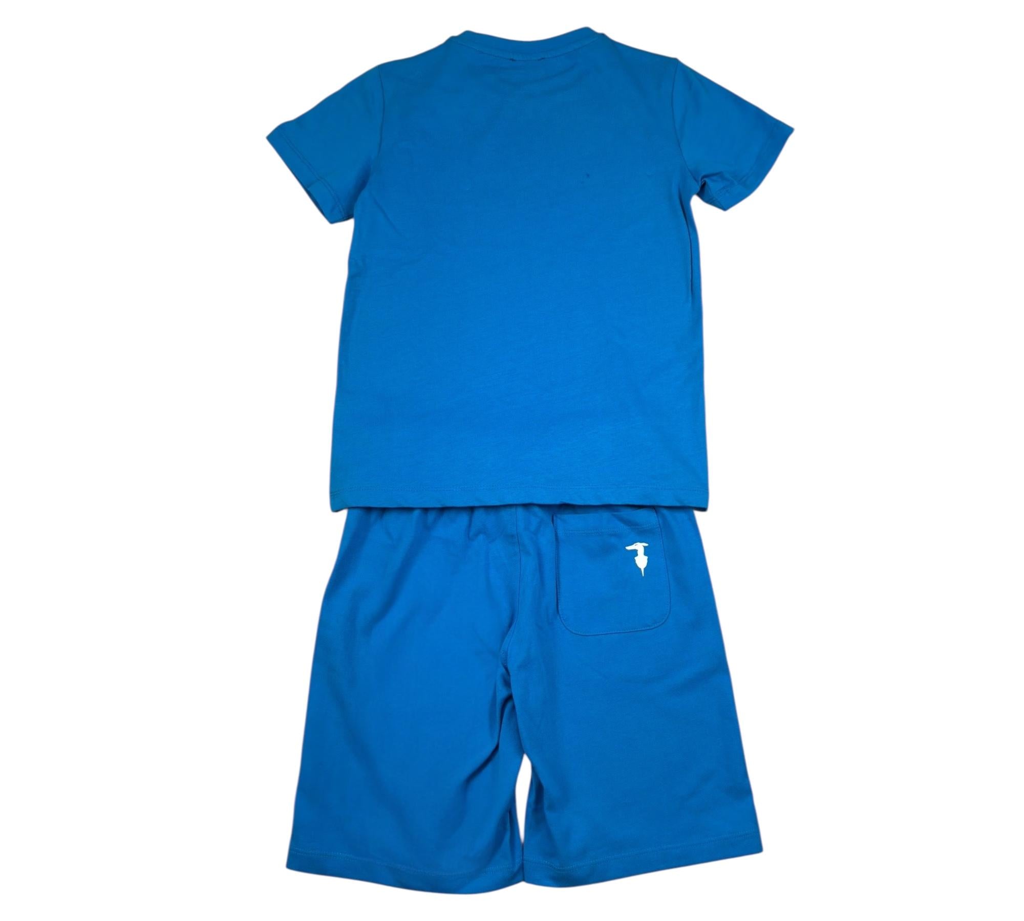 Trussardi Completo 2 Pezzi T-Shirt-Bermuda Tinta Unita per Bambino TBP26010CJ AZZURRO TRUSSARDI 