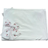 Le Bebe Coperta Tinta Unita con Fiocco per Neonata BG6219 BIANCO LE BEBE 