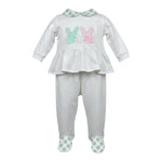 I Delfi Completo 2 Pezzi Shirt-Ghettina Tinta Unita per Neonata 25P5141 BIANCO I DELFI 