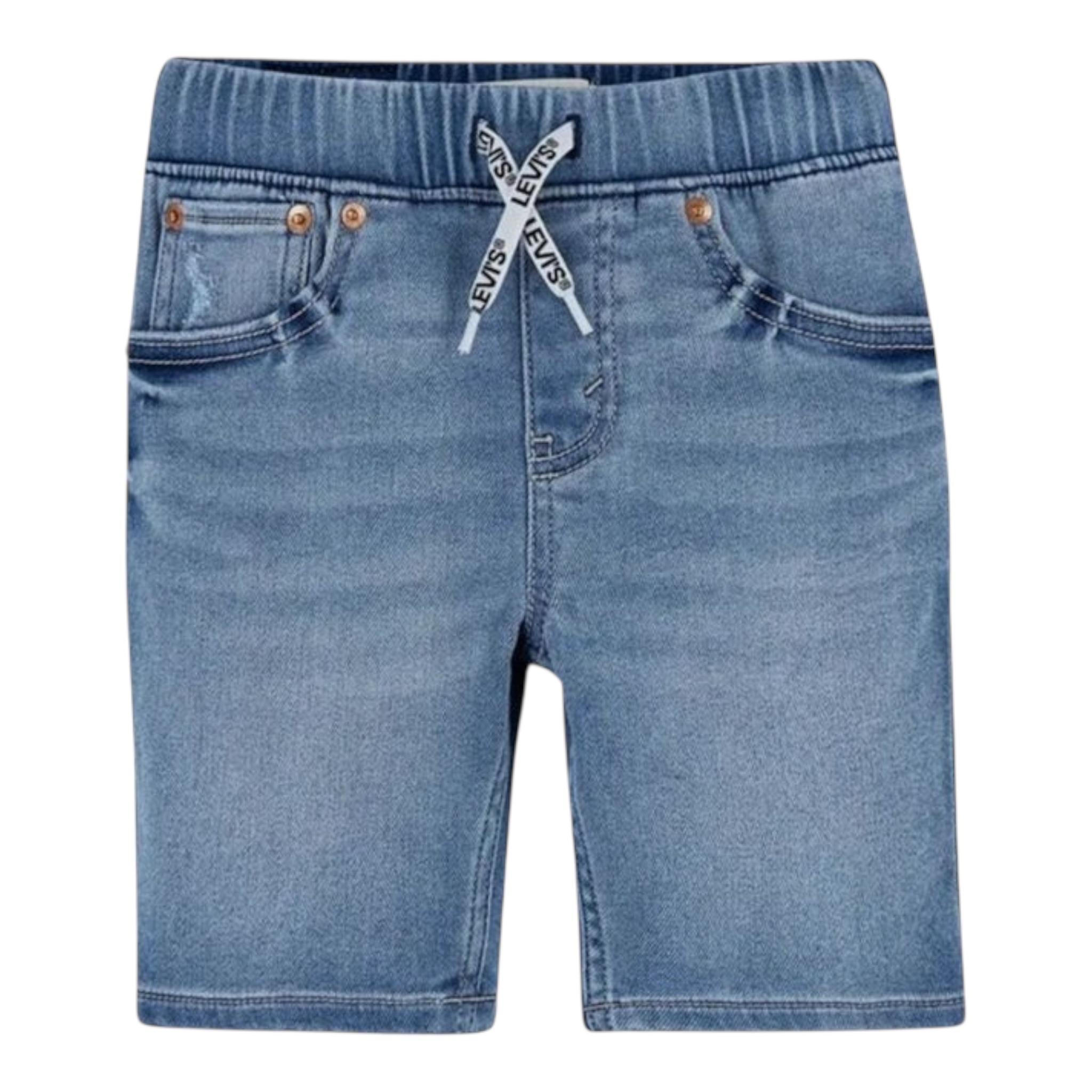 Levi'S Bermuda In Denim Tinta Unita con Elastico In Vita per Bambino 9ED613 AZZURRO LEVI'S 