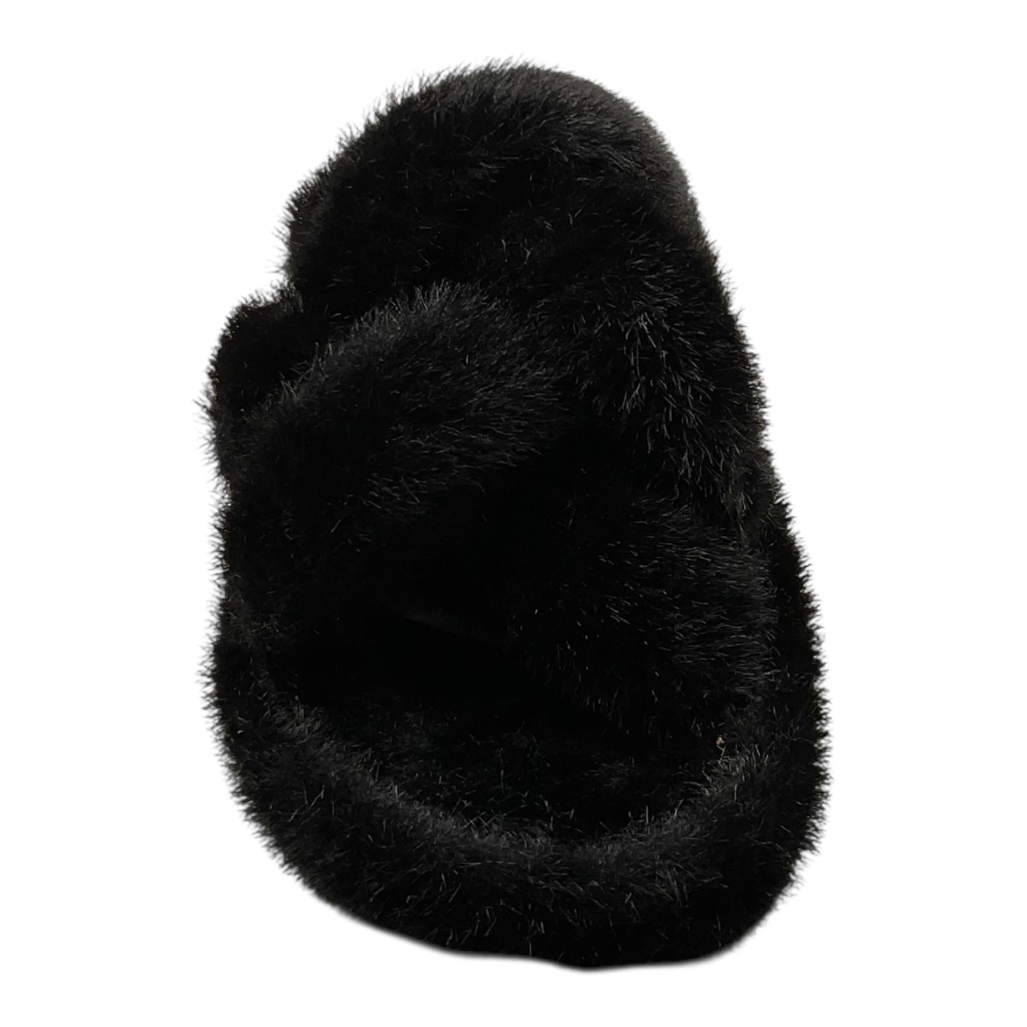 MONNALISA ciabatte tinta unita in peluche Nero per Bambina 8CB016 NERO MONNALISA 